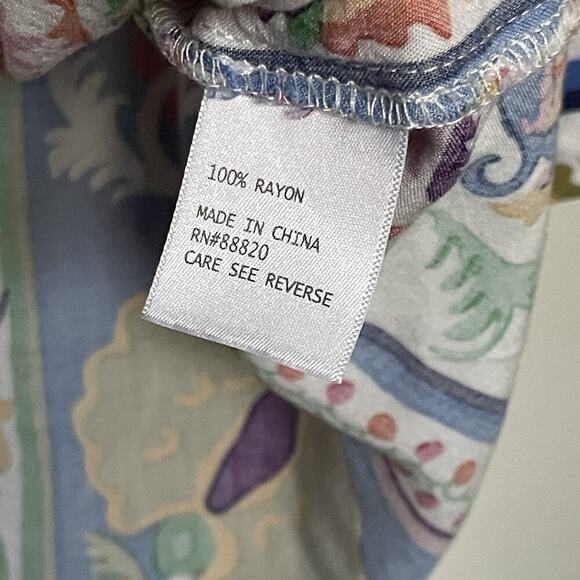 Cynthia Rowley 2X Multicolor Button Front Top Artsy Boho Vacation - Picture 4 of 5